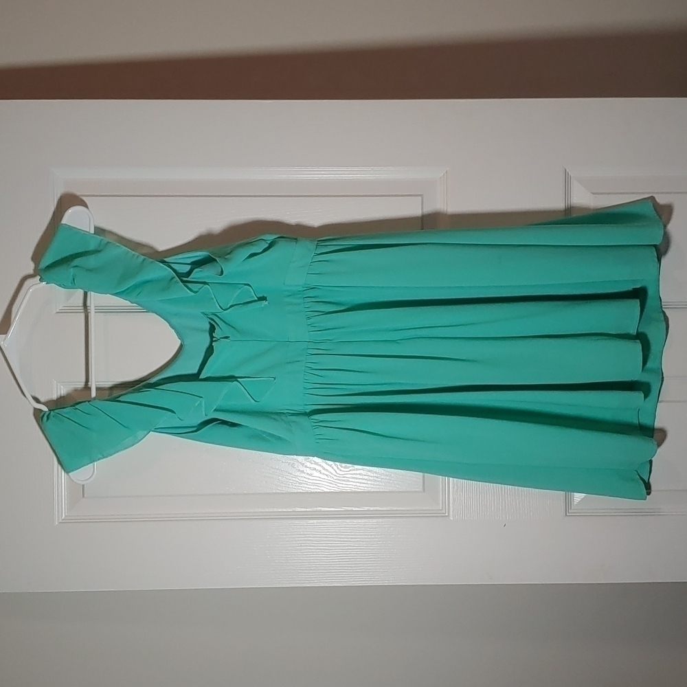 UO Los Angeles Seafoam Green Ruffle Sleeve Dress Size L - Picture 4 of 6